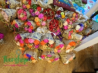 Bó hoa hồng giấy nhún 5 bông