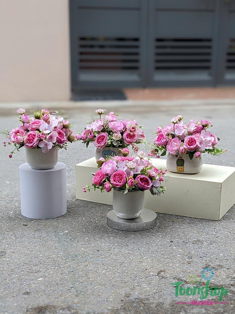 hoa lụa để kệ