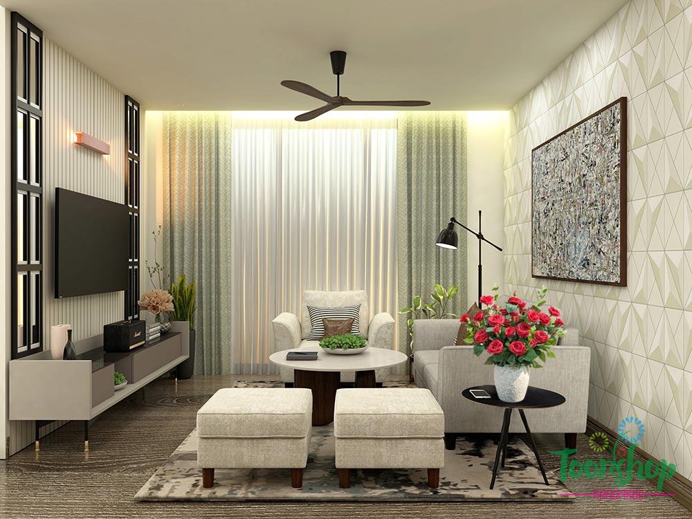 Bình hoa hồng màu đỏ trang trí phòng khách