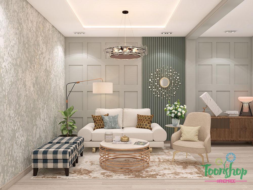Bình hoa lụa hồng màu trắng decor phòng khách