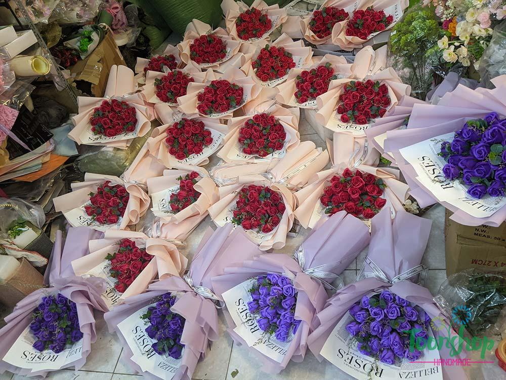 bó hoa hồng sáp đẹp