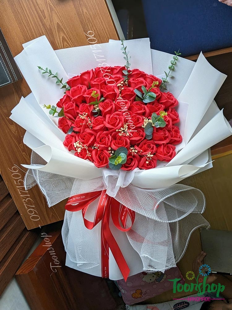 Bó hoa hồng sáp thơm cao cấp Snow White