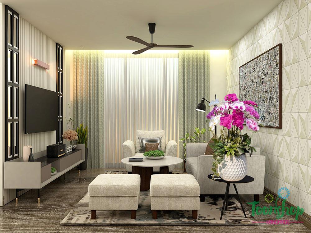 Chậu lan hồ điệp mix màu trắng hồng tạo nên điểm nhấn ấn tượng