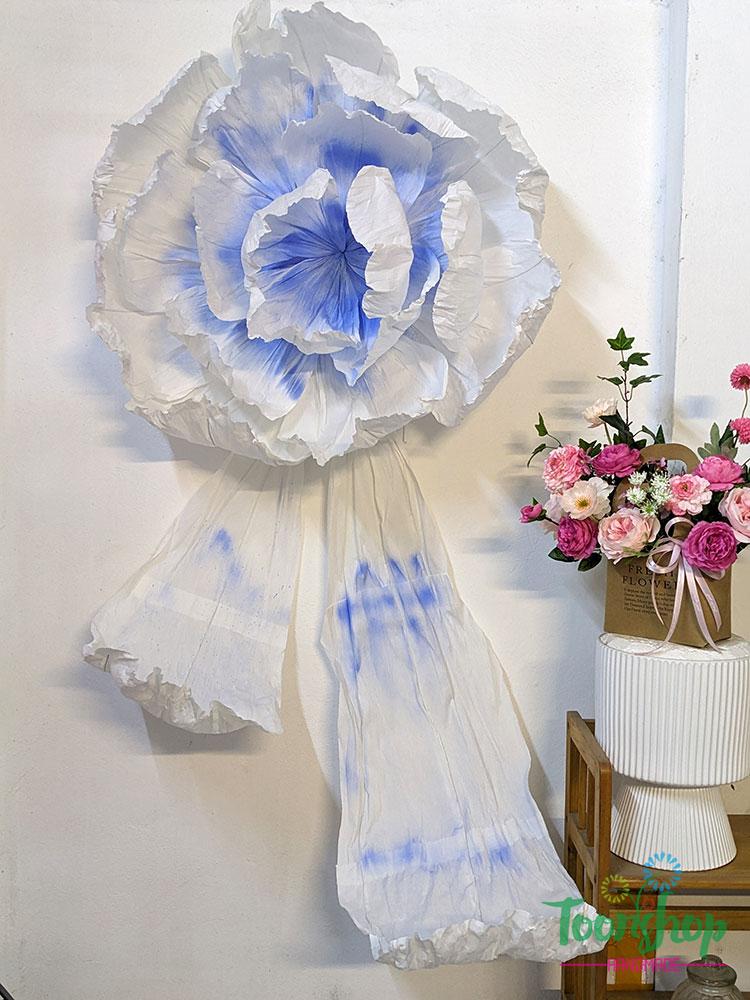 bông hoa giấy trang trí tường, decor văn phòng, làm hoa backdrop, trang trí sân khấu