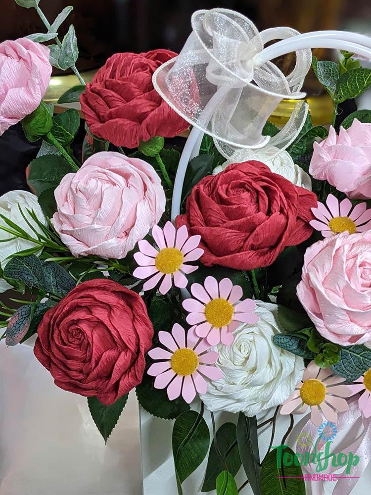 hoa hồng chất liệu giấy nhún