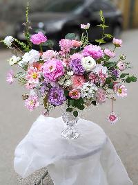 Bình hoa lụa cao cấp loving you