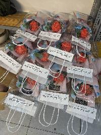 Set bó hoa giấy nhún 1 bông kèm túi và thiệp