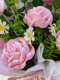 Bó hoa hồng giấy nhún 7 bông