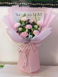 Bó hoa hồng giấy nhún 7 bông