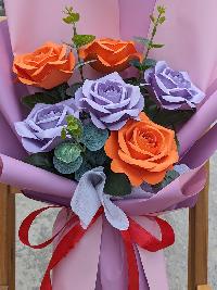 Bó hoa hồng giấy mỹ thuật 6 bông