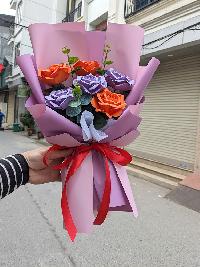 Bó hoa hồng giấy mỹ thuật 6 bông