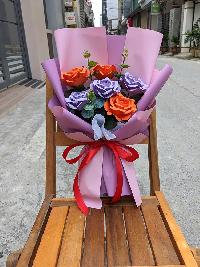 Bó hoa hồng giấy mỹ thuật 6 bông