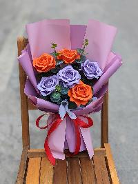 Bó hoa hồng giấy mỹ thuật 6 bông