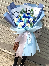 Bó hoa hồng sáp thơm cao cấp Blue Sea