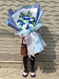 Bó hoa hồng sáp thơm cao cấp Blue Sea