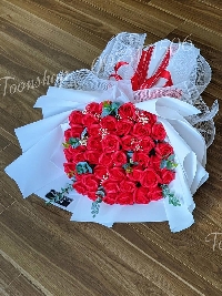 Bó hoa hồng sáp thơm cao cấp Snow White