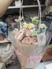 Bó hoa lụa mix hoa sáp thơm cao cấp