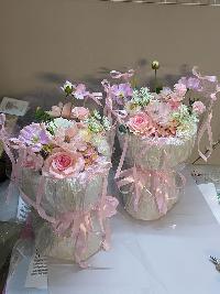 Bó hoa lụa mix hoa sáp thơm cao cấp