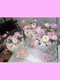 Bó hoa lụa mix hoa sáp thơm cao cấp