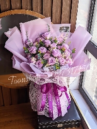 Bó hoa hồng sáp thơm cao cấp Purple Sunset