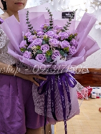Bó hoa hồng sáp thơm cao cấp Purple Sunset