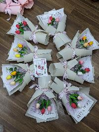 Bó hoa tulip 3 bông chất liệu cao su non