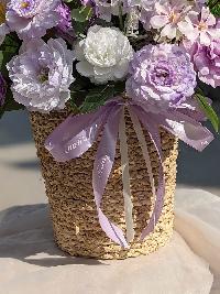 Lẵng hoa chúc mừng khai trương màu tím