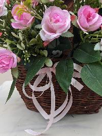 Giỏ hoa hồng tỉ muội chất liệu hoa lụa