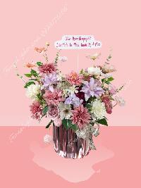 Giỏ hoa lụa chúc mừng ngày phụ nữ