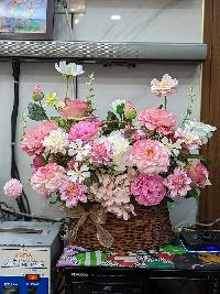 Giỏ hoa lụa tặng sếp