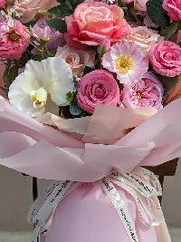 Bó hoa lụa cao cấp mẫu mới tone màu hồng