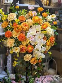 Hoa để bục phát biểu