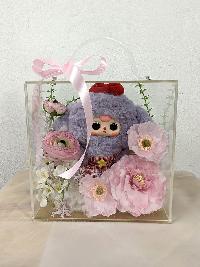 Vali hoa Baby Three mica trong suốt size nhỏ màu tím