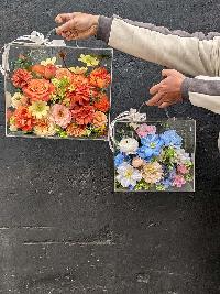 Hộp hoa mica lụa size nhỏ