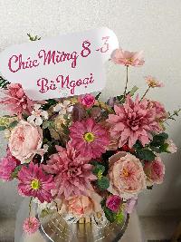 Giỏ hoa lụa tặng ngày 08-03 