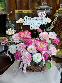 Lẵng hoa chúc mừng cỡ vừa