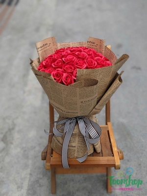 Bó hoa hồng sáp đỏ 40 bông 