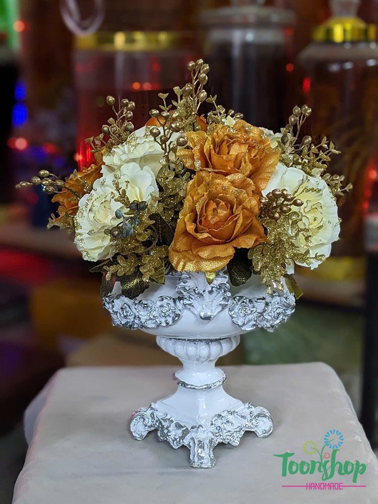 bình hoa hồng kim tuyến