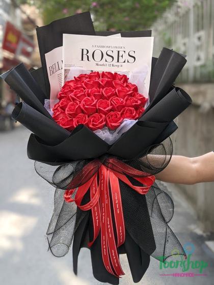 Bó hoa hồng sáp thơm cao cấp Black Rose