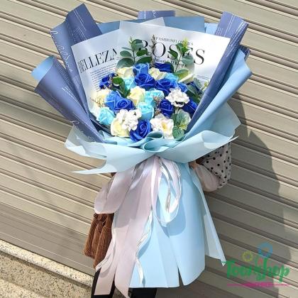 Bó hoa hồng sáp thơm cao cấp Blue Sea