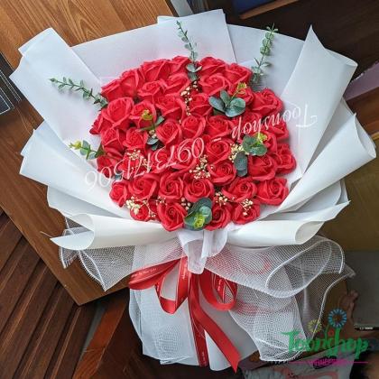 Bó hoa hồng sáp thơm cao cấp Snow White