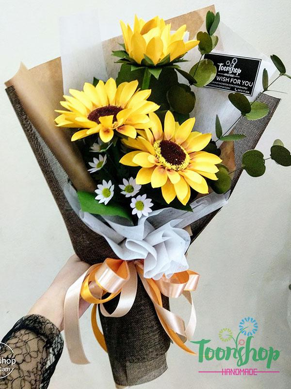 Bó hướng dương giấy 3 bông My SunShine
