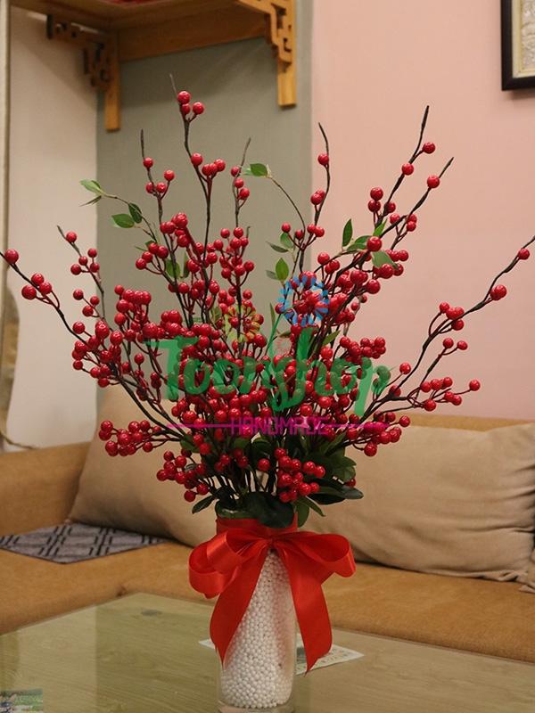 Đào đông đỏ 15 cành 02