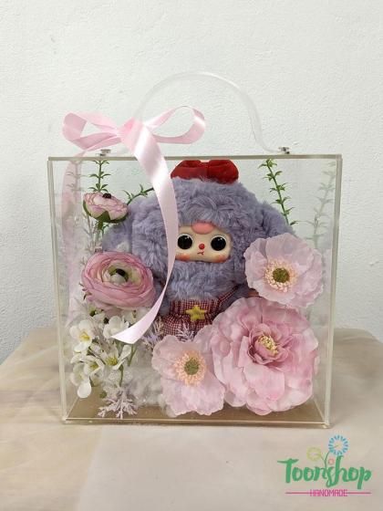 Vali hoa Baby Three mica trong suốt size nhỏ màu tím
