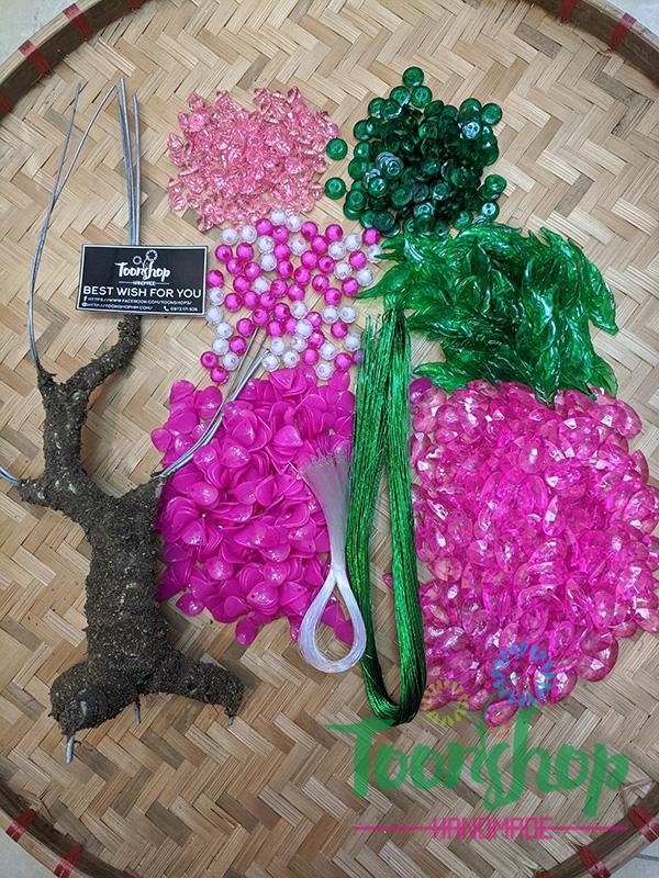 Set đào đá nhỏ 100 bông không chậu 01