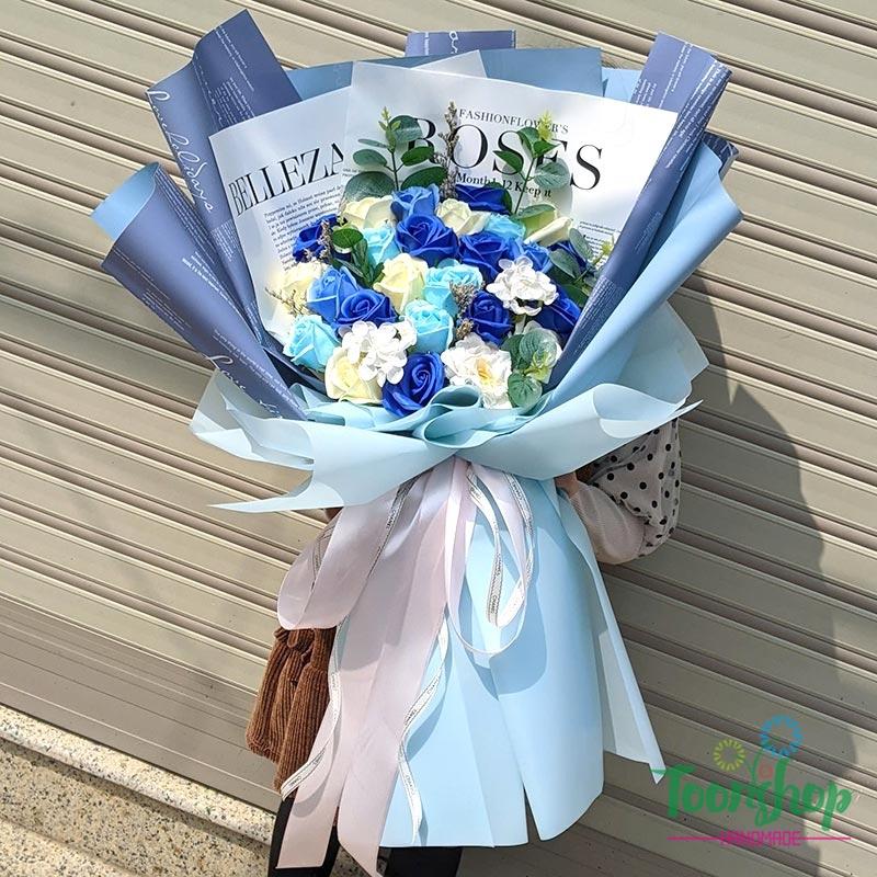 bó hoa sáp thơm cao cấp Blue Sea