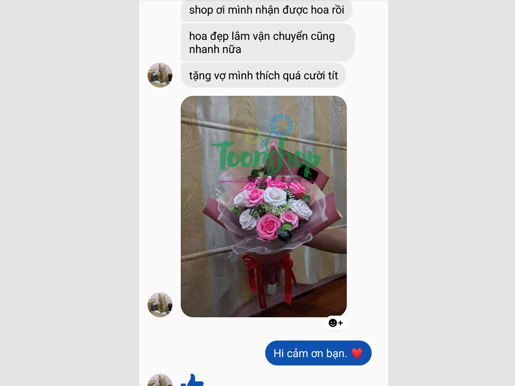Khách mua hoa tặng vợ và dành hết lời khen Khách mua hoa tặng vợ và dành hết lời khen